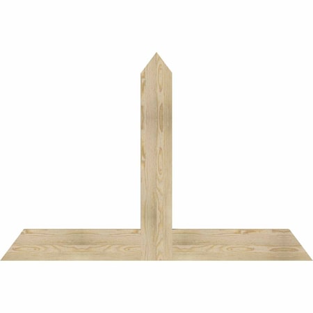 Ekena Millwork Portland Rough Sawn Timber Gable Bracket, Douglas Fir, 60"W x 40"H x 2"D x 6"F, 16/12 Pitch GBW060X40X0206POR00RDF